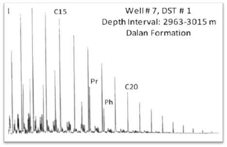 Chromatogram of condensate